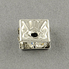 Square Brass Rhinestone Spacer Beads RB-R031-42-1