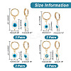 ARRICRAFT 8 Pairs 4 Style Oval & Star & Heart & Flat Round Natural Shell Dangle Hoop Earrings EJEW-AR0001-03-2