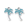 Alloy Aquamarine Rhinestone Pendants PALLOY-E775-19P-1