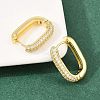 Rectangle Brass Micro Pave Clear Cubic Zirconia Hoop Earrings EJEW-D348-11G-5