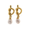 304 Stainless Steel knot Stud Earrings EJEW-C133-02G-2