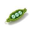 Glass Seed Beaded Pea Pendants PALLOY-MZ00922-01-4