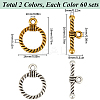 120Pcs 2 Colors Tibetan Style Alloy Toggle Clasps TIBE-SP0001-01-2