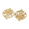 Rack Plating Brass Hollow Out Flower Connector Charms KKC-D001-21KCG-2
