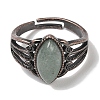 Natural Green Aventurine Horse Eye Adjustable Rings RJEW-K271-05R-12-3