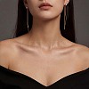 304 Stainless Steel Cubic Zirconia Tassel Earrings WGD0BF9-01-4