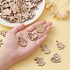100Pcs Christmas Unfinished Wooden Ornaments WOCR-CJ0001-02-4
