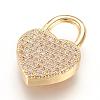 Brass Micro Pave Cubic Zirconia Pendants ZIRC-F062-04G-1