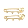 Heart Brass Brooch Findings KK-Z132-01G-01-1