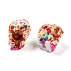 Spray Painted Resin Beads Strands RESI-N041-01A-3