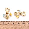 Brass Micro Pave Clear Cubic Zirconia and Enamel European Dangle Charms KK-T079-73G-3