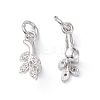 Rack Plating Brass Pave Cubic Zirconia Leaf Shape Ice Pick Pinch Bails KK-G464-07P-1