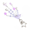Flower Glass & Plastic Pearl & Alloy Pendant Decorations HJEW-JM03435-5