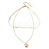 304 Stainless Steel Heart Pendant Double Layered Necklaces for Women NJEW-V012-02G-2