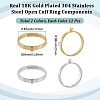 24Pcs 2 Colors 304 Stainless Steel Finger Ring Settings STAS-BBC0010-09C-2