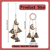 4Pcs 2 Styles Iron Bell Pendant Decoration HJEW-GO00088-2