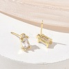 Brass Micro Pave Clear Cubic Zirconia Stud Earrings KK-CBA56EF-40G-04-3