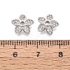 Brass Micro Pave Clear Cubic Zirconia Bead Caps KK-Q071-05P-02-3