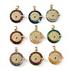 Brass Micro Pave Cubic Zirconia with Glass Pendents KK-Q815-04G-1