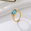 304 Stainless Steel Cubic Zirconia Finger Rings FS-WGC174A-05-1
