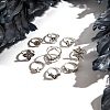 9Pcs 9 Styles Aniaml Alloy Spider & Snake & Bat & Flower Finger Rings Sets for Women PW-WG5EE65-01-2