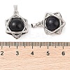Synthetic Blue Goldstone Round Pendants G-M440-04H-P-3