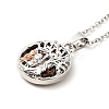 Colorful Glass Donut with Tree of Life Pendant Necklace LS-NJEW-J008-01A-P-2