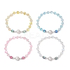 4Pcs 4 Colors Synthetic Frosted Moonstone Round Beaded Stretch Bracelets BJEW-JB11878-2