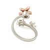 Turtle & Starfish Enamel Rotatable Cuff Rings for Women X-RJEW-M016-08P-4