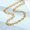 304 Stainless Steel Textured Square Link Chain Necklaces for Women NJEW-K299-02G-2