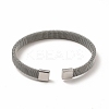 304 Stainless Steel Flat Mesh Chains Shape Open Cuff Bangle for Women BJEW-C0033-04P-3