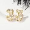 Brass Micro Pave Cubic Zirconia Stud Earrings EJEW-Z091-04G-J-5