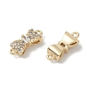 Brass Micro Pave Clear Cubic Zirconia Connector Charms KK-S367-21A-2