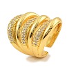 Brass Micro Pave Cubic Zirconia Cuff Rings RJEW-S392-15G-1