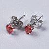Cubic Zirconia Earrings EJEW-I209-08-4mm-2