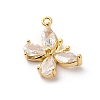 Brass Micro Pave Cubic Zirconia Charms KK-D371-04C-G-2