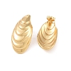 Texture Oval 304 Stainless Steel Stud Earrings for Women EJEW-K278-30G-2