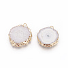 Natural Dyed Quartz Pendants G-P399-B04-2