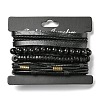 4Pcs 4 Style Adjustable Braided Imitation Leather Cord Bracelets Set BJEW-F458-07-6