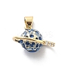 Rack Plating Brass with Cubic Zirconia Pendants KK-Q017-23G-1