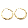 304 Stainless Steel Grooved Hoop Earrings EJEW-B023-18G-1