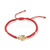Natural Crackle Quartz & Lava Rock Braided Bead Bracelets Set BJEW-JB07212-04-4