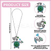 Tortoise Zinc Alloy Enamel with Rhinestone Pendant Decoration for Car Decoration HJEW-DR00218-2