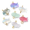 Spray Painted Transparent Glass Connector Charms PALLOY-JF02118-1