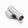 Tarnish Resistant Smooth 304 Stainless Steel Magnetic Clasps with Glue-in Ends LS-STAS-H402-21P-3mm-2