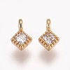 Brass Cubic Zirconia Pendants X-KK-T014-109G-2