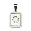 304 Stainless Steel Pave Natural White Shell Pendants STAS-S130-03P-O-1