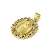 Real 18K Gold Plated Brass Micro Pave Random Color Cubic Zirconia Pendants KK-H472-33G-02-2