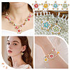 8Pcs 4 Colors Glass Seed Beaded Star Pendants PALLOY-GO00067-5