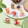 7Pcs 7 Style 3D Animals Resin Open Cuff Rings Set for Kids RJEW-JR00651-2